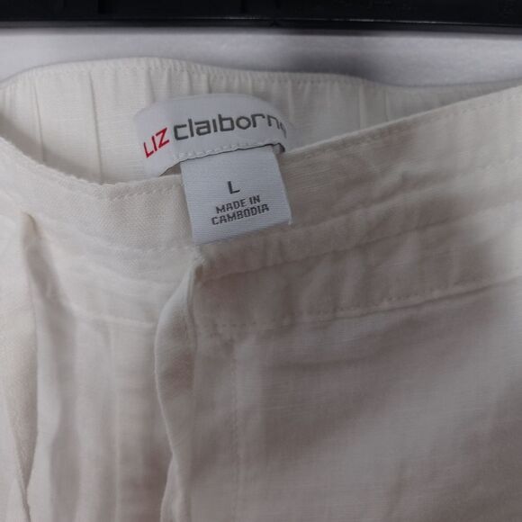 Liz Caliborne white linen blend pants size large - Picture 4 of 5